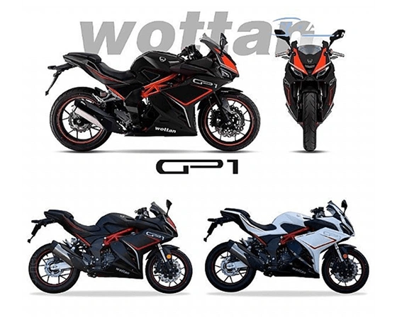 Predstavitvena slika motornega kolesa GP1 z različnimi modeli