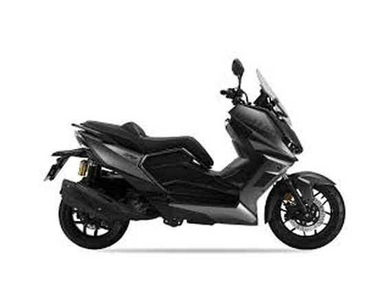 Predstavitvena bočna slika sivega skuterja GT2 ABS TCS s prostornino motorja 300 ccm