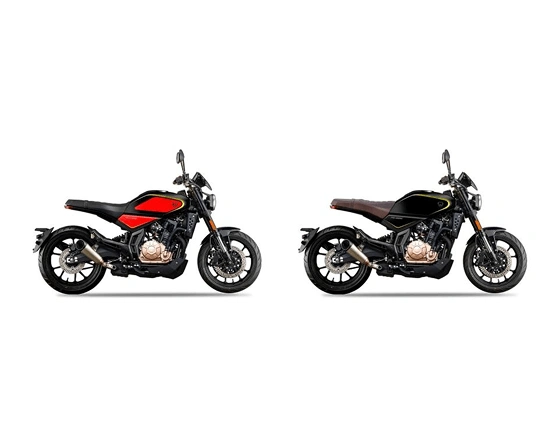 Dva motorna kolesa Rebbe 400 ccm rdeč in črn