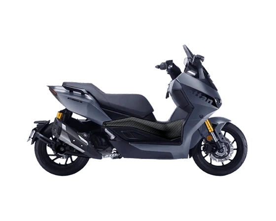 Bočna predstavitvena slika modrega skuterja Storm-R CBS s prostornino motorja 125 ccm
