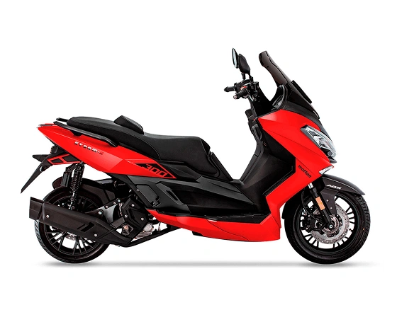 Predstavitvena slika rdečega skuterja Storm-S ABS z motorjem prostornine 300 ccm